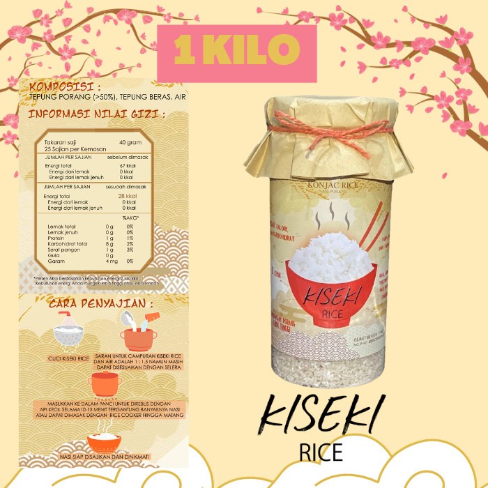 

SHIRATAKI KISEKI RICE BERAS DIET KISEKI PORANG DIET KETO WIB EXCLUSIVE