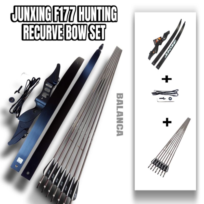 Junxing F177 Recurve Bow Hunting Set - Busur Panah Recurve