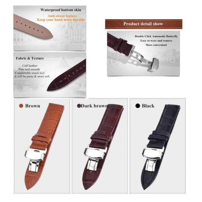 Tali Jam Strap Leather Omega Speedmaster Tali Jam Omega 20Mm 22Mm