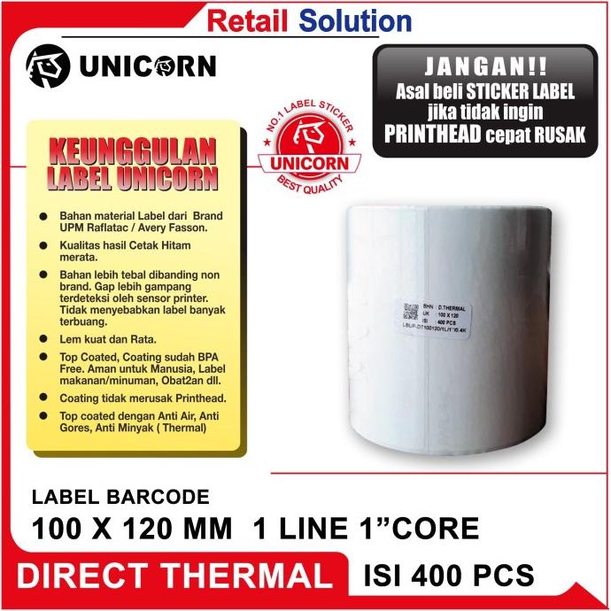 

For Sale Stiker Label Bare Thermal 100X120 Mm / 100 X 120 Mm / 100X120Mm Diskon