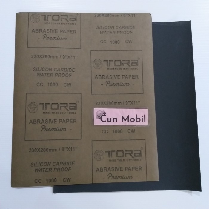 Amplas Tora Abrasive Paper Premium Water Proof Cc 1000 Cw 230X280Mm Kode So 186