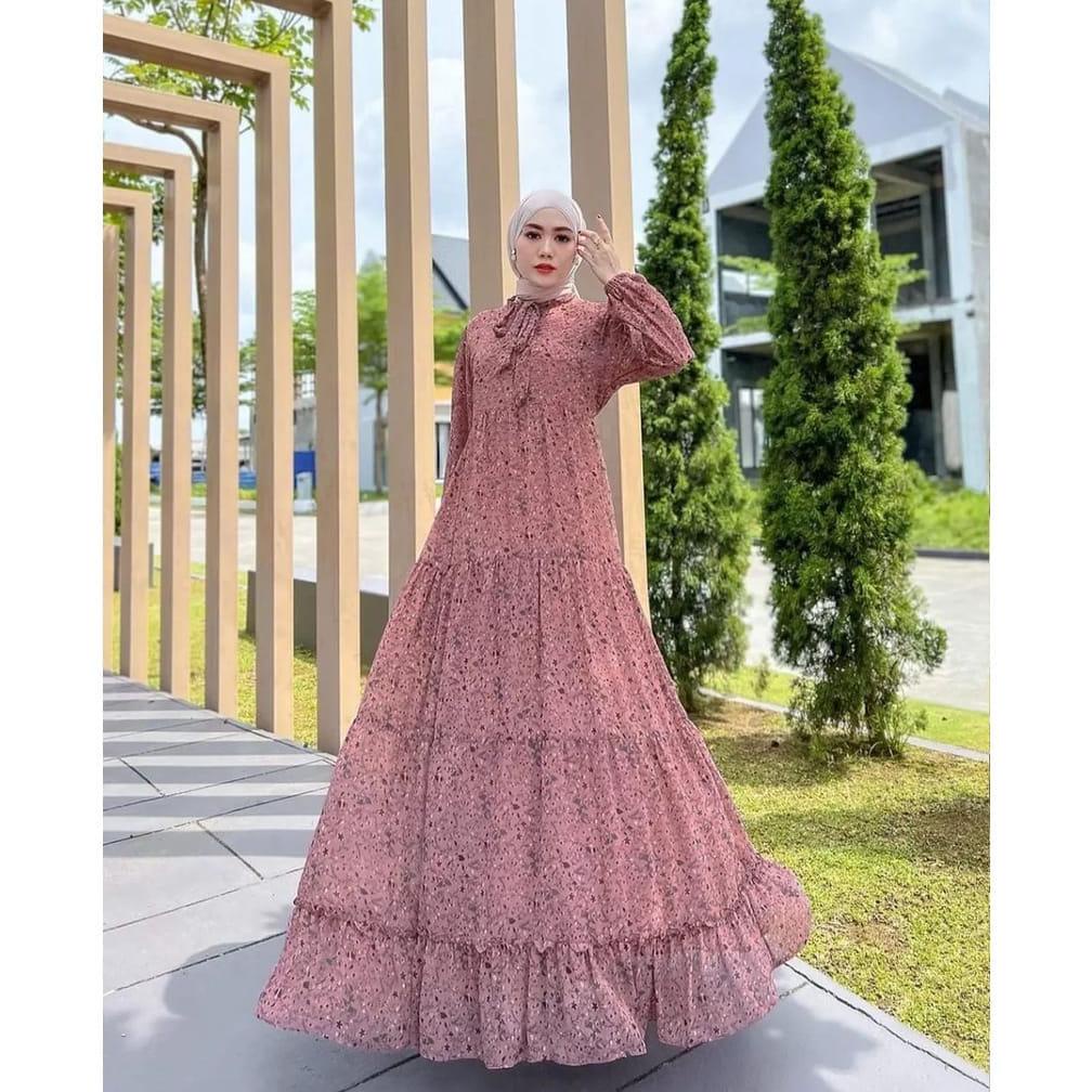 Bisa Cod Terbaru 2023 Seina Dress Bahan Ceruty Babydoll Dress Kekinian Fashionable Dress Musimah All