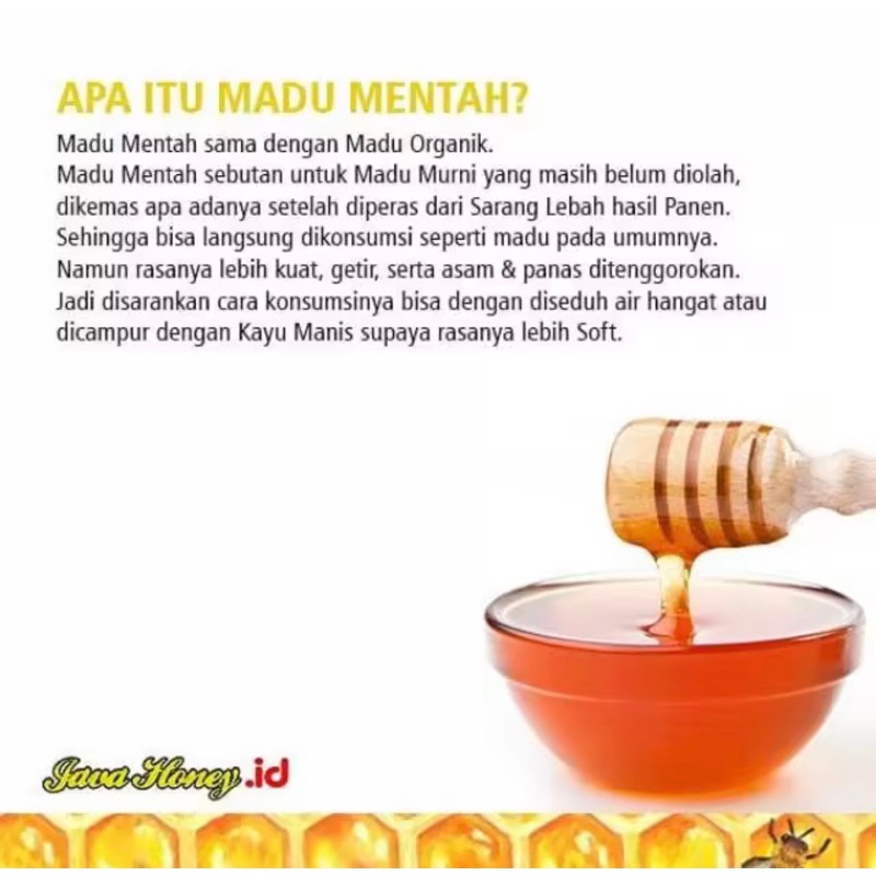 

Madu Mentah 1 Liter Java Honey (Raw Honey Unpasteurized)