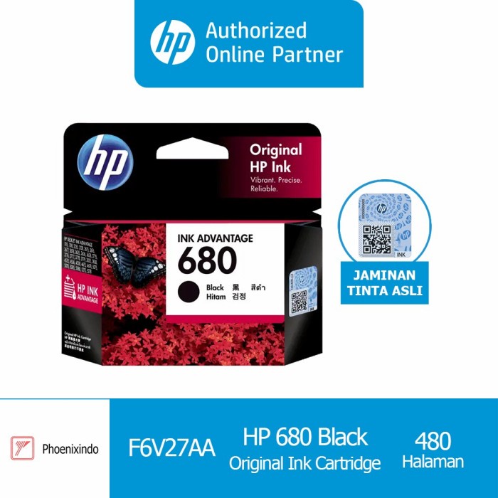 

TINTA HP 680 BLACK HP680 HP680B 680B ORIGINAL INK ADVANTAGE CARTRIDGE