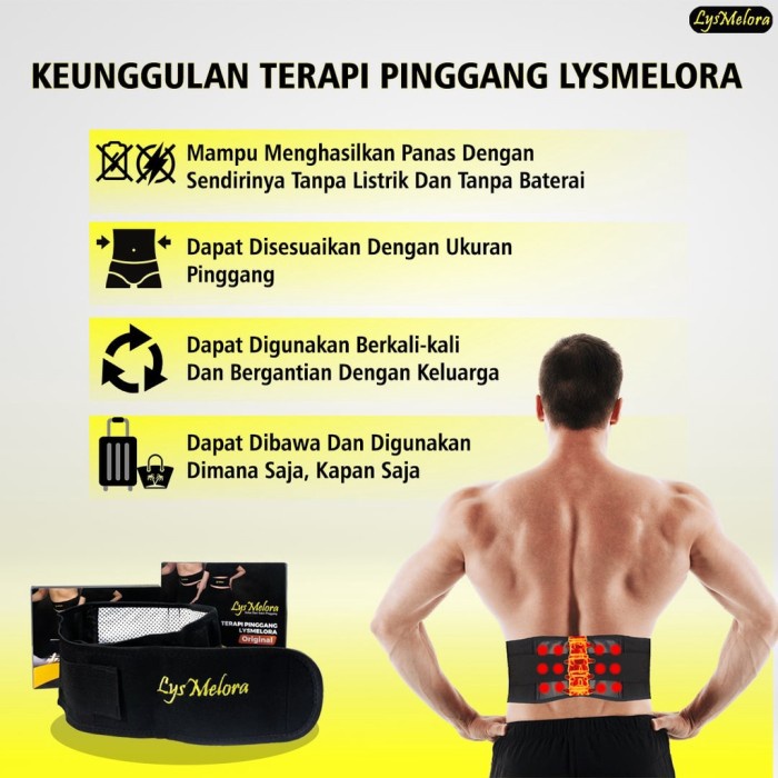 Sabuk Korset Terapi LysMelora Pemanas Pinggang Pegal saraf Kejepit Erin MI