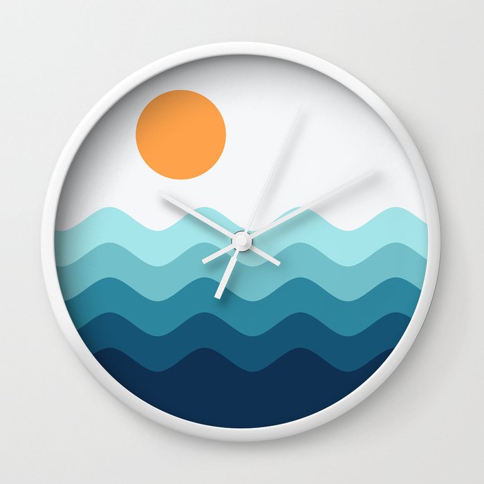 Pemandangan Abstrak 14 Jam Dinding Potret