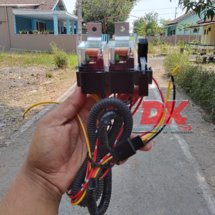 Kabel Relay Set Lampu Tembak Kabut Led Laser 2 Warna