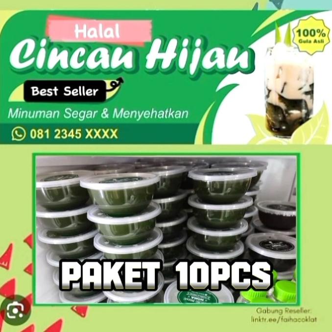 

cincau hijau organik sehat CUP 300ml tanpa bahan pengawet Paket 10pcs