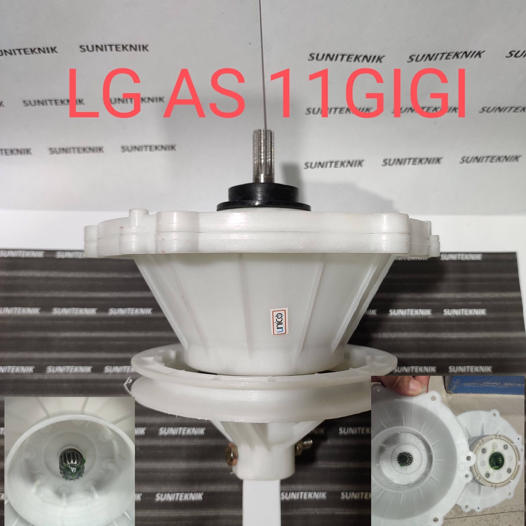 GERBOK - GEARBOX MESIN CUCI LG 2TABUNG AS BESI - GIRBOK - GERBOK - GEARBOK LG AS 11 GIGI AS DALAM BE