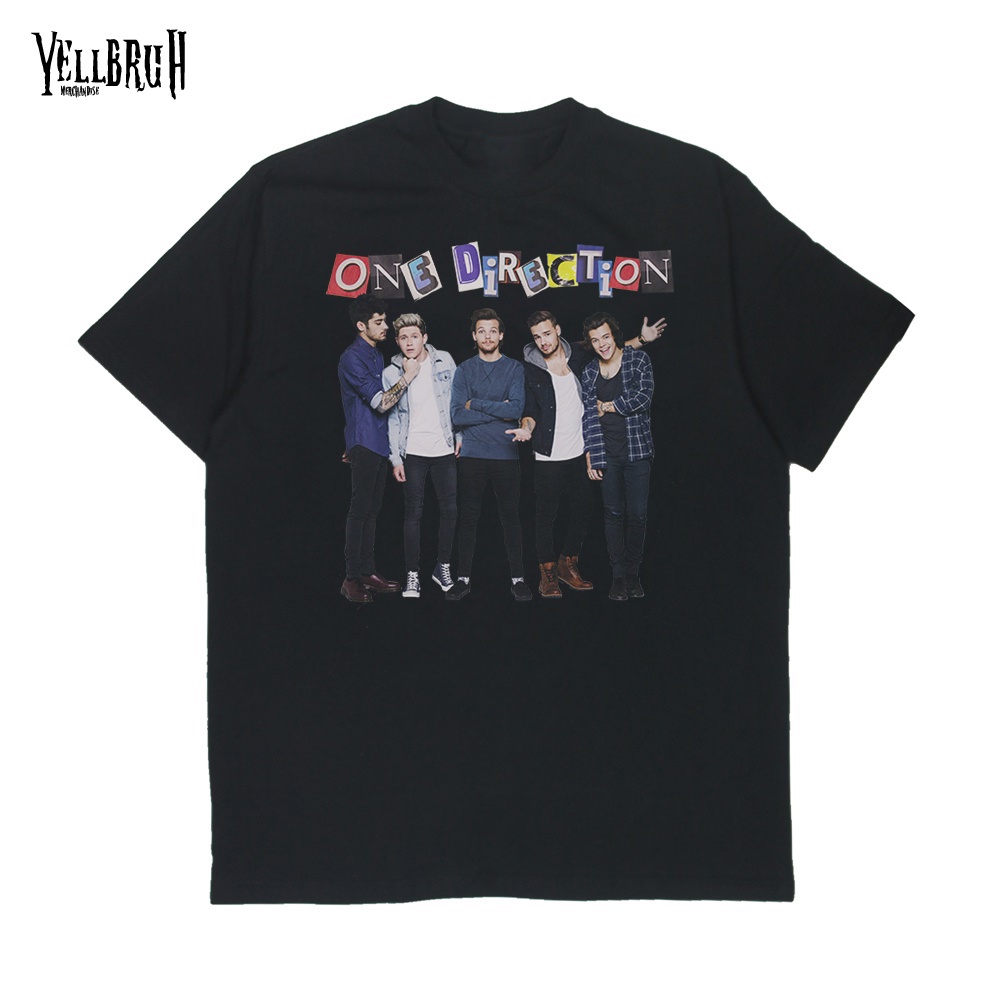 One Direction Vintage Kaos  Pria Wanita Hitam Tee | Yellbruh Merchandise Y1