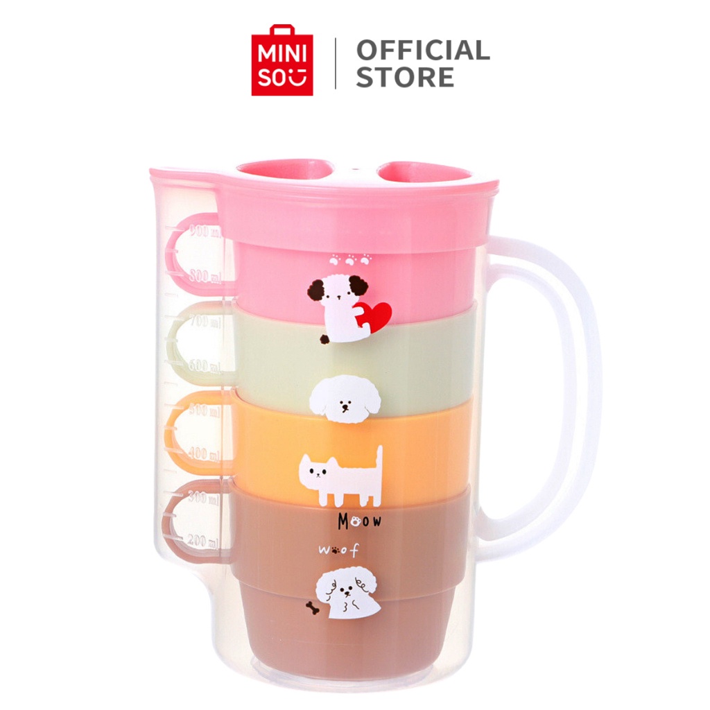 Set Teko Dan Gelas Plastik Cangkir Keramik Air Ceret Glas Steel Tebal Minum Cantik Mini Kecil Aesthe