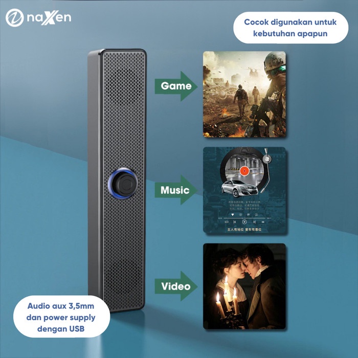 Speaker Desktop Multimedia Komputer Super Bass Naxen E-1002 Audio Ready