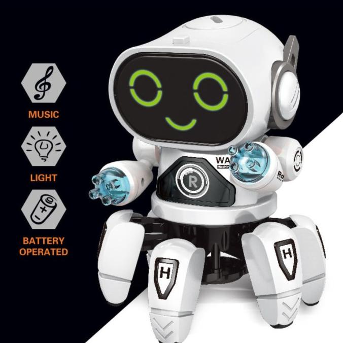Robot AI Emo Pet Mainan Robot Anak Lucu Dancing Music Colorful Light