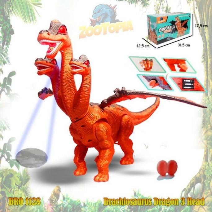 Mainan Anak Dinosaurus Kepala satu & Dinosaurus Bertelur Kepala 3