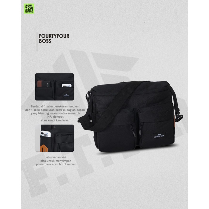 tas selempang FOURTYFOUR BOSS - Tas Selempang Pria Casual - Slingbag Notebook Pria(K1Q1) tas selempa
