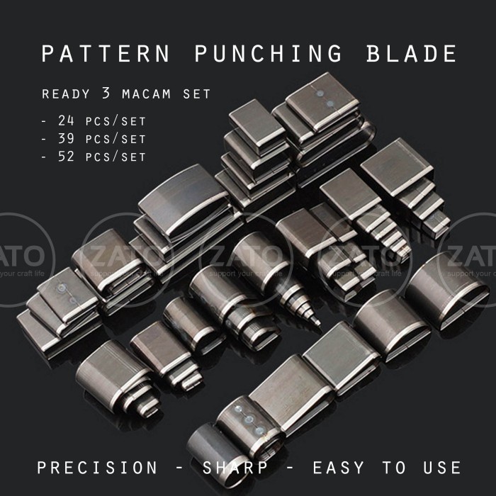 

Pattern punching blade SET - Pisau Pond - leather tools - Pond Blade