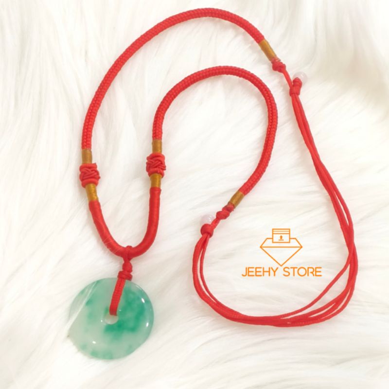 Kalung Liontin Batu Akik Giok Hijau