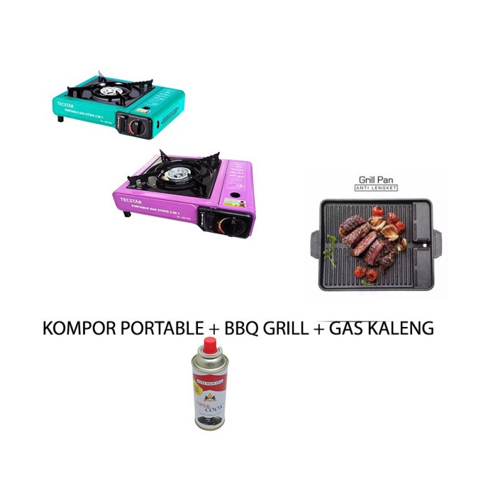 TERBARU BBQ Grill + Kompor Portable Bonus Gas kaleng /GRILL PEN/BAKARAN SATE/MULTI GRILL PEN