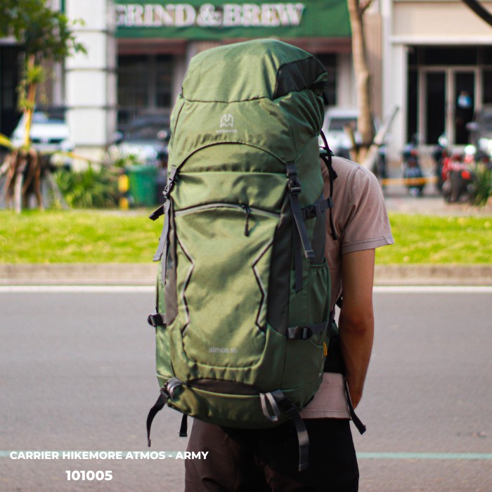 {Shop} Tas Ransel Gunung Carrier Hikemore Atmos Setara Eiger - HM Army 45 Liter Limited