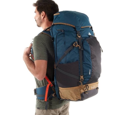 {Shop} QUECHUA Tas Gunung Anti Maling / Carrier 70L Blue ORIGINAL Murah