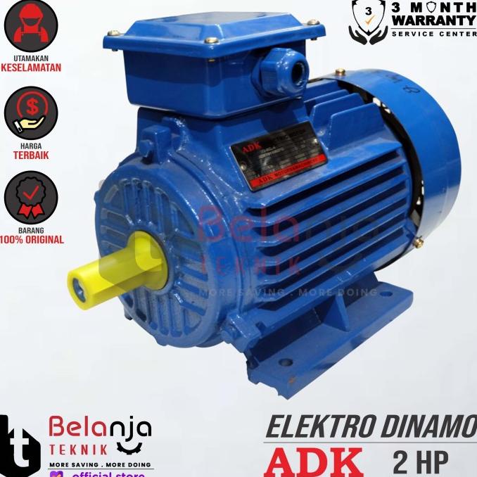 Adk Mesin Penggerak Dinamo Electro Motor 2 Hp 3 Phase 4 Pole