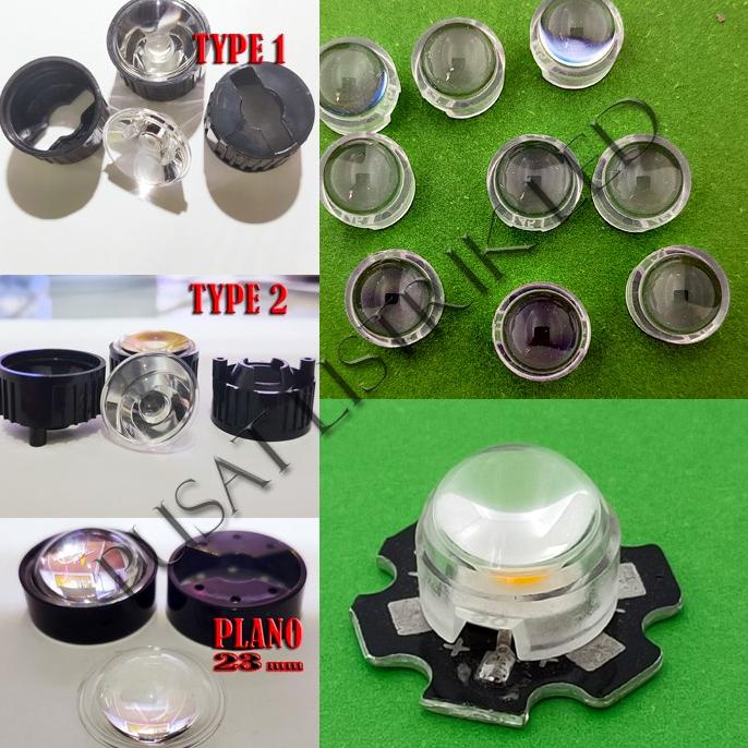 HPL LED 1W 3W 5W LENSA PLANO 23mm, MINI CONVEX, CONVEX