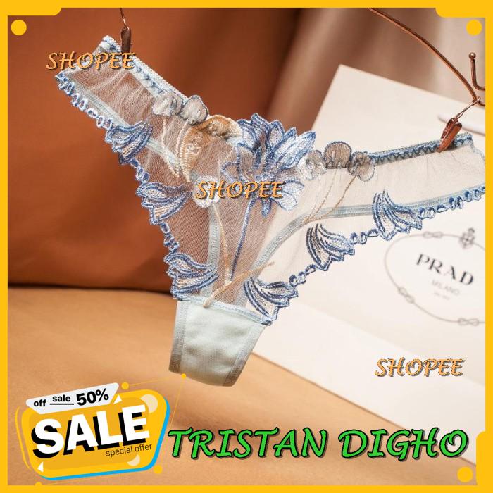 WANITA G STRING POLA BORDIR TRANSPARAN T-BACK THONG PANTIES C / WANITA G STRING POLA BORDIR TRANSPAR