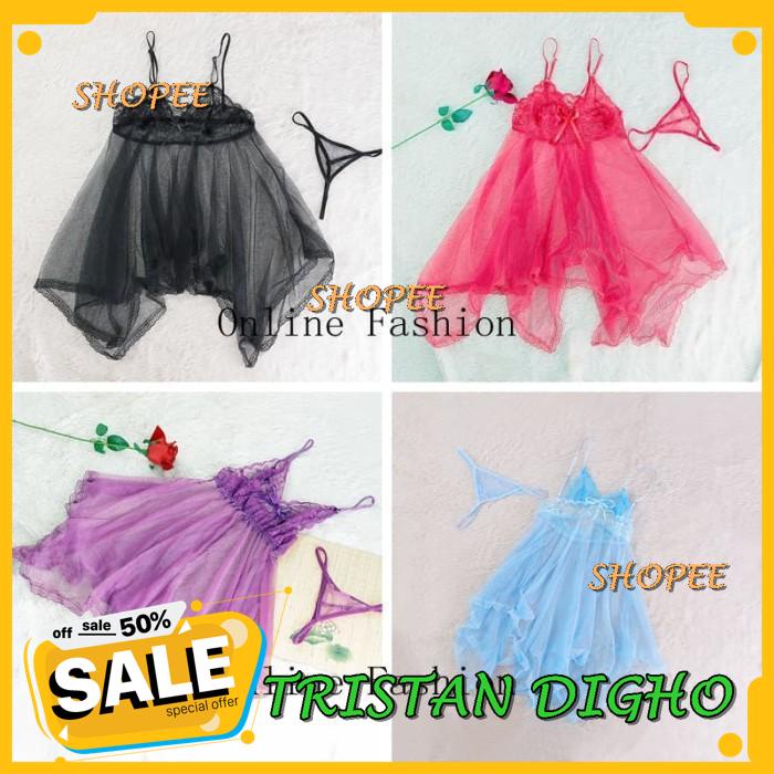 BAJU TIDUR SEKSI RENDA TRANSPARAN LINGERIE SEXY IMPORT LACE A S_XL / BAJU TIDUR SEKSI RENDA TRANSPAR