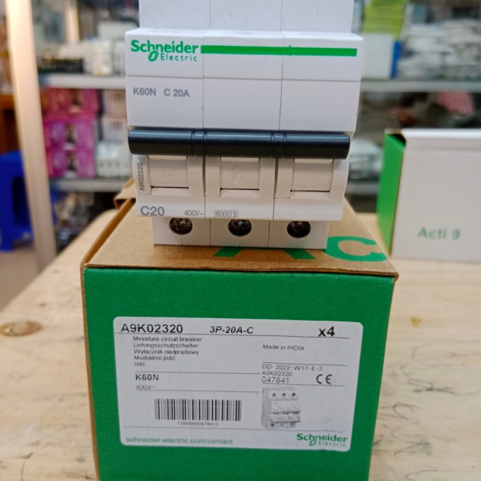 [New] Mcb K 60 N Schneider 6 Ka  61016202L Amper X 3 Phase Terbaru