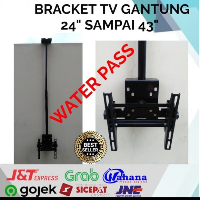 [Ori] Bracket Tv Plafon Gantung 43 40 32 Inch Waterpass Diskon