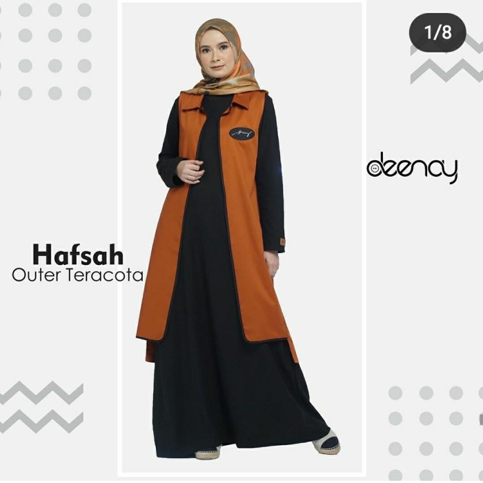[Original] Outer Tunik Hafzah Warna Teracota Sz S Dan L By Deenay Diskon