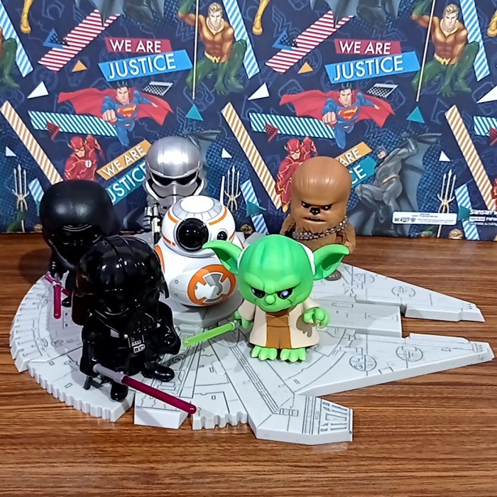 ✅Baru Star Wars The Force Awaken Figure Set Chibi Star Wars Yoda Falcon Diskon