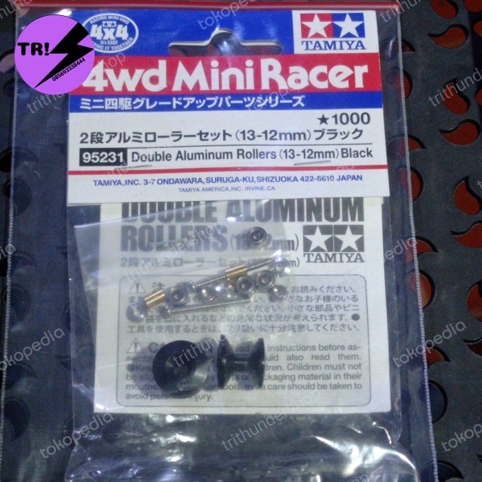 ✅COD Tamiya 95231 Roller Naga Double Aluminum Rollers 13-12Mm Black Mij Ori Berkualitas