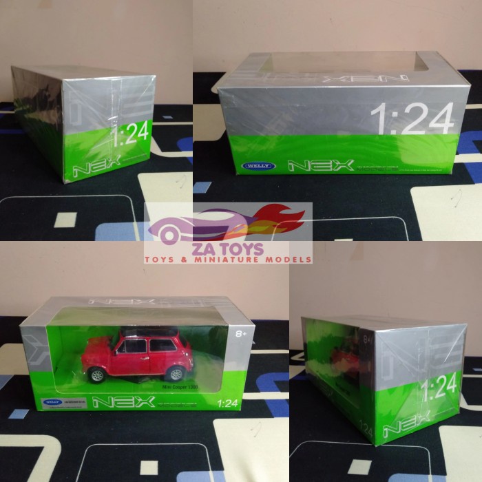 MUST HAVE DIECAST WELLY NEX MORRIS MINI COOPER 1300 MERAH SKALA 1:24 SEGEL TERBARU