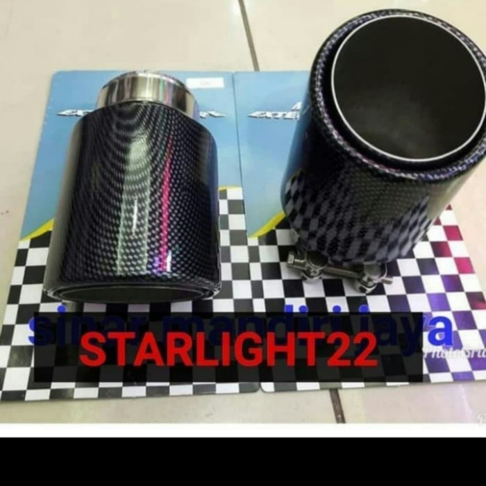 ✨New Muffler Buntut Knalpot Universal Hrv Carbon Hitam Terbaru