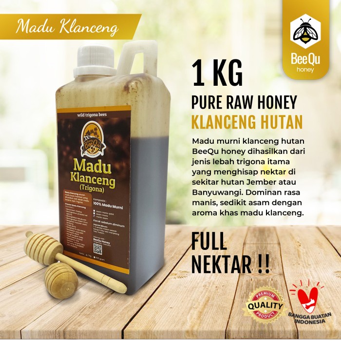 

MADU ASLI -1KG MADU KLANCENG HUTAN LIAR MURNI 100% MIX BEE POLLEN