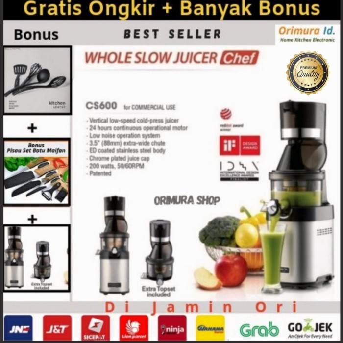 KUVINGS COMMERCIAL JUICER CS600/CS 600 GUN METAL - GARANSI RESMI