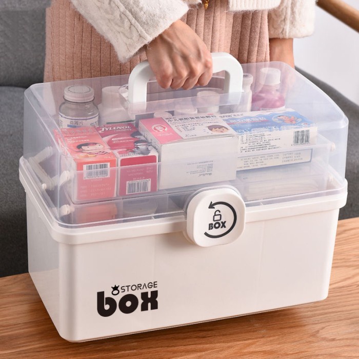 3 LAYERS FIRST AID MEDICINE BOX / KOTAK OBAT P3K 3 TINGKAT PUTIH H317