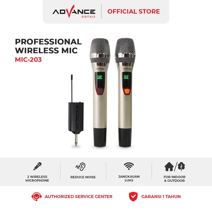 Microphone Advance Mic-203 Profesional 2 Mic Wireless Karoke