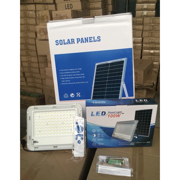 ✅COD Lampu Sorot Led Smd Tenaga Surya 100Watt Solar Cell 100 Watt 100W Terbaru