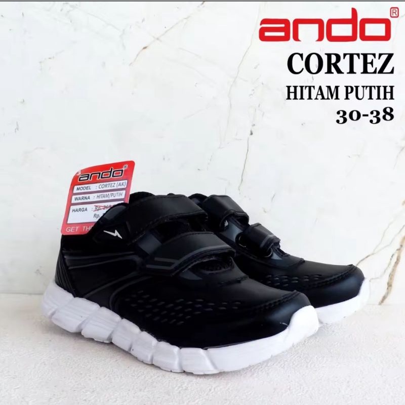 Sepatu ANDO CORTEZ Size 30-38 - Sepatu Sekolah Anak Laki-laki
