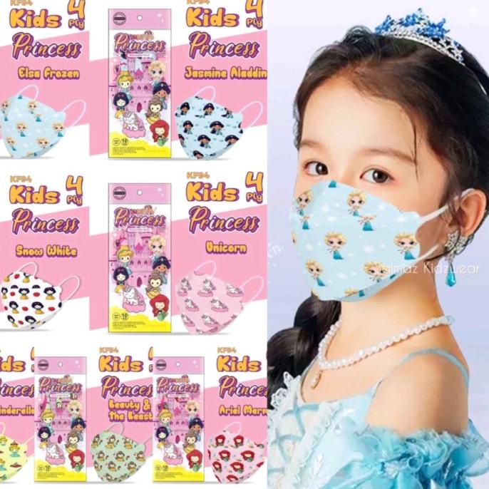 Big Sale Masker Anak Perempuan Kf94 Karakter Princess Unicorn Ready Mask Stok Terbatas