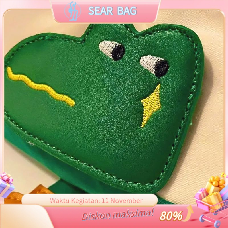 

☽◕☏Tas penyimpanan multi-fungsi kartun siswa berkapasitas super bernilai tinggi baru alat tulis lucu kotak pensil buaya kecil