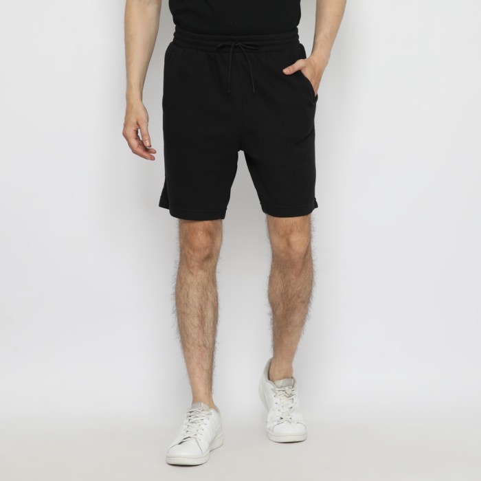 celana Celana HnM Cotton Fleece Sweatshorts Black Original HM Pendek Pria - S(Y8M7) celana pendek co