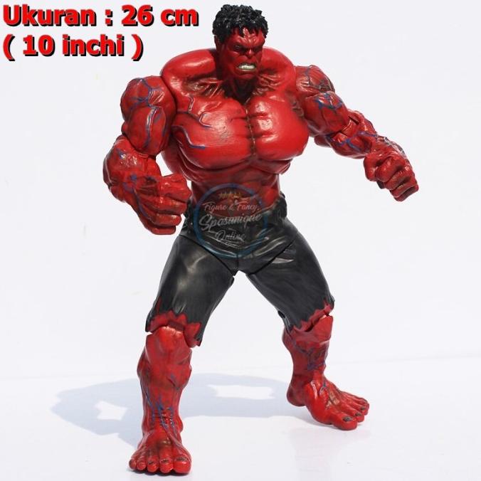 BARANG TERBARU  Action Figure Merah Hulk PVC Mainan Tangan Disesuaikan - TERLARISSS