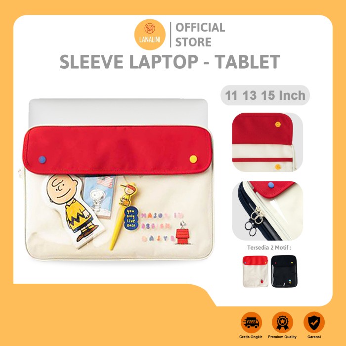 Tas Sleeve Apple Macbook Air Pro 11 13 15 Inch Transparan- Snoopy Lucu