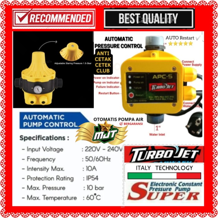 ✅Original Garansi Automatic Control Otomatis Booster Sanyo Shimizu National York Limited