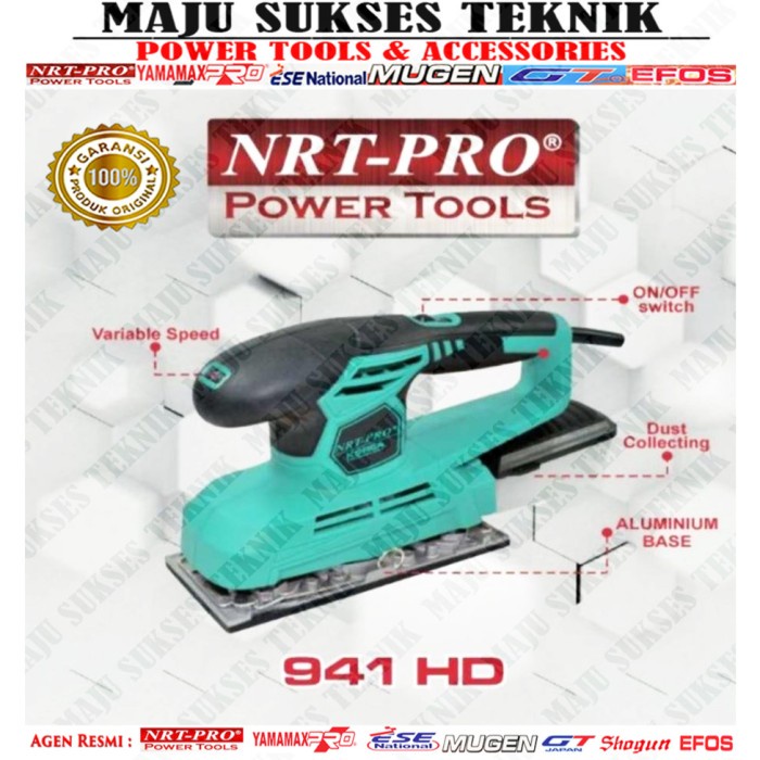 ✅New Ori Nrt Pro 941 Hd Mesin Amplas Kayu Electric Sander Variable Speed Bisa Gojek