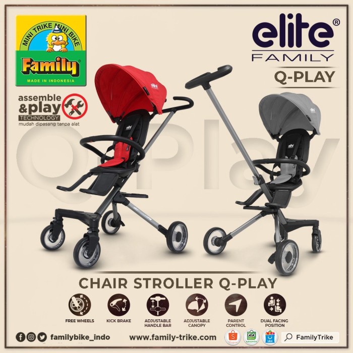 Promo Family Elite Q Play Tricycle 5 In 1 / Sepeda Family
