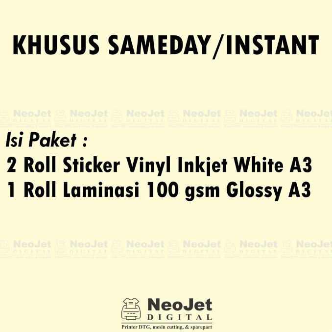 

Paket Sticker Vinyl Inkjet White Coating Laminasi Glossy 100 Gsm A3+ Kode 343